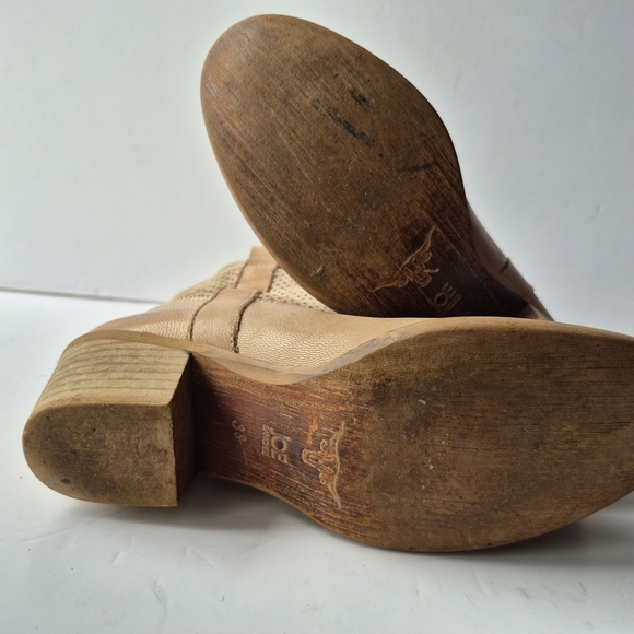 Joe Sanchez Tan Ankle Booties, Suede and Leather  Sz 38,western Cowgirl - Picture 9 of 16